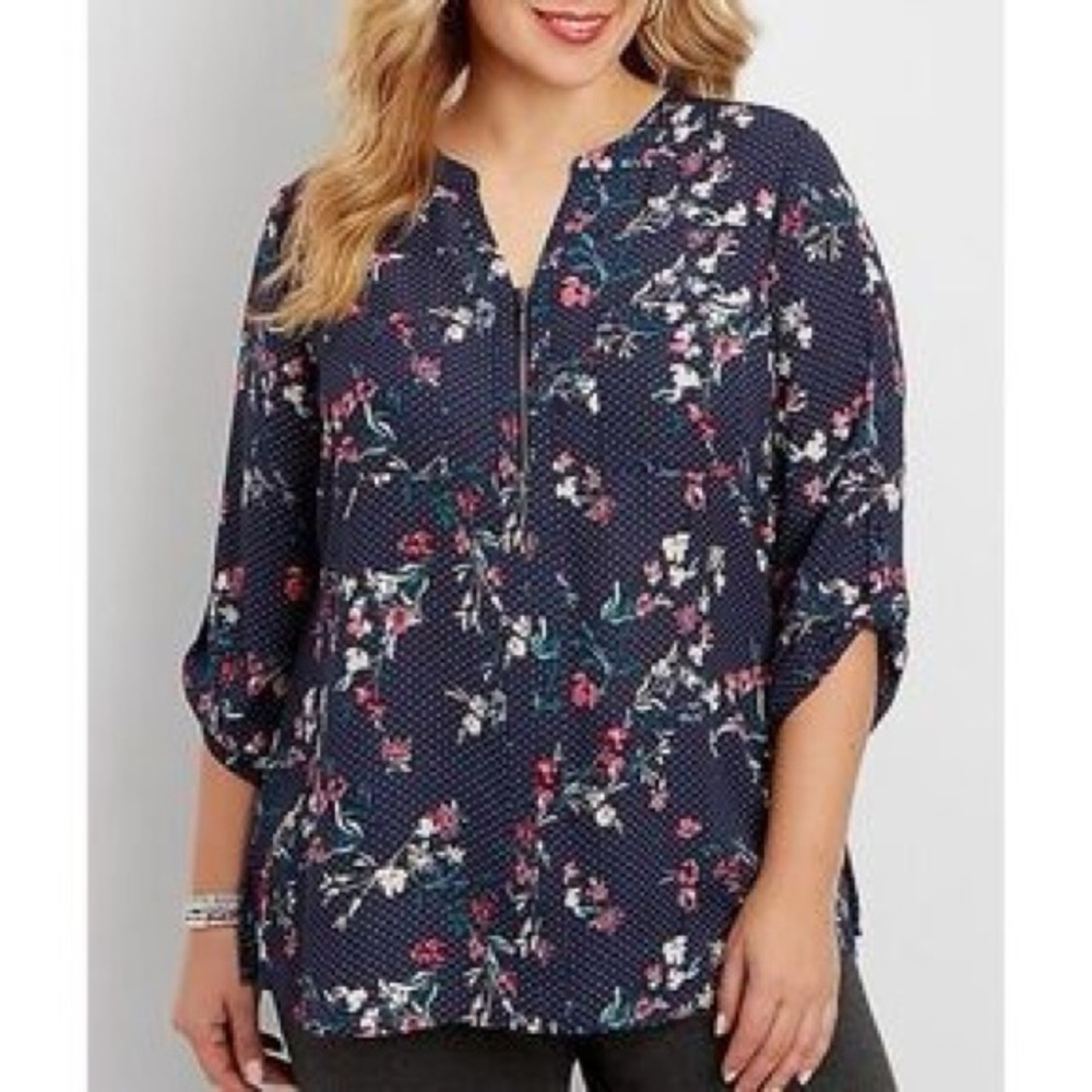 Floral Navy Women's Top